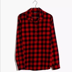Madewell buffalo check flannel popover
